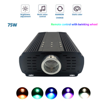 Lumière à fibres optiques scintillante RGBW avec fibres de 0,75 mm, projecteur LED de 75 W, lustre, télécommande/contrôle sonore pour KTV, hôtel
