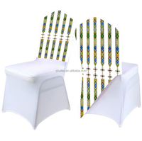 Housse de chaise personnalisée avec logo, impression 3D, design éthiopien, en spandex, demi-dossier, pour décoration de mariage