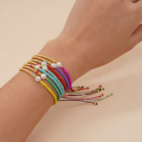 Gelang Manik Miyuki Trendi Go2boho, Gelang Manik Biji-bijian Mungil, Rantai Tumpuk Mutiara Imitasi, Perhiasan Buatan Tangan untuk Wanita Pria, Hadiah