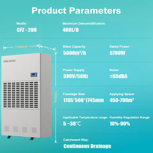 Caja de contenedores de deshumidificador Industrial de 480L, deshumidificador, secador de audífonos electrónicos, deshumidificador para el hogar grande con manguera de drenaje - Product Image 3