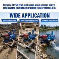Pompe à boue robuste BW-250 à moteur diesel antidéflagrant 15 kW 250 L/min pour travaux de forage horizontal sans tranchée, prête à être expédiée