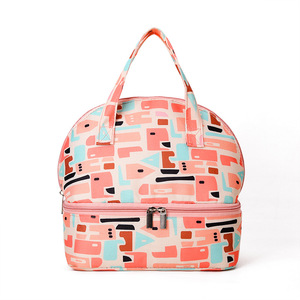 Sac à déjeuner isotherme Oxford à double compartiment, compartiment inférieur zippé, imperméable, écologique, poignée portable pour l'école - Product Image 4
