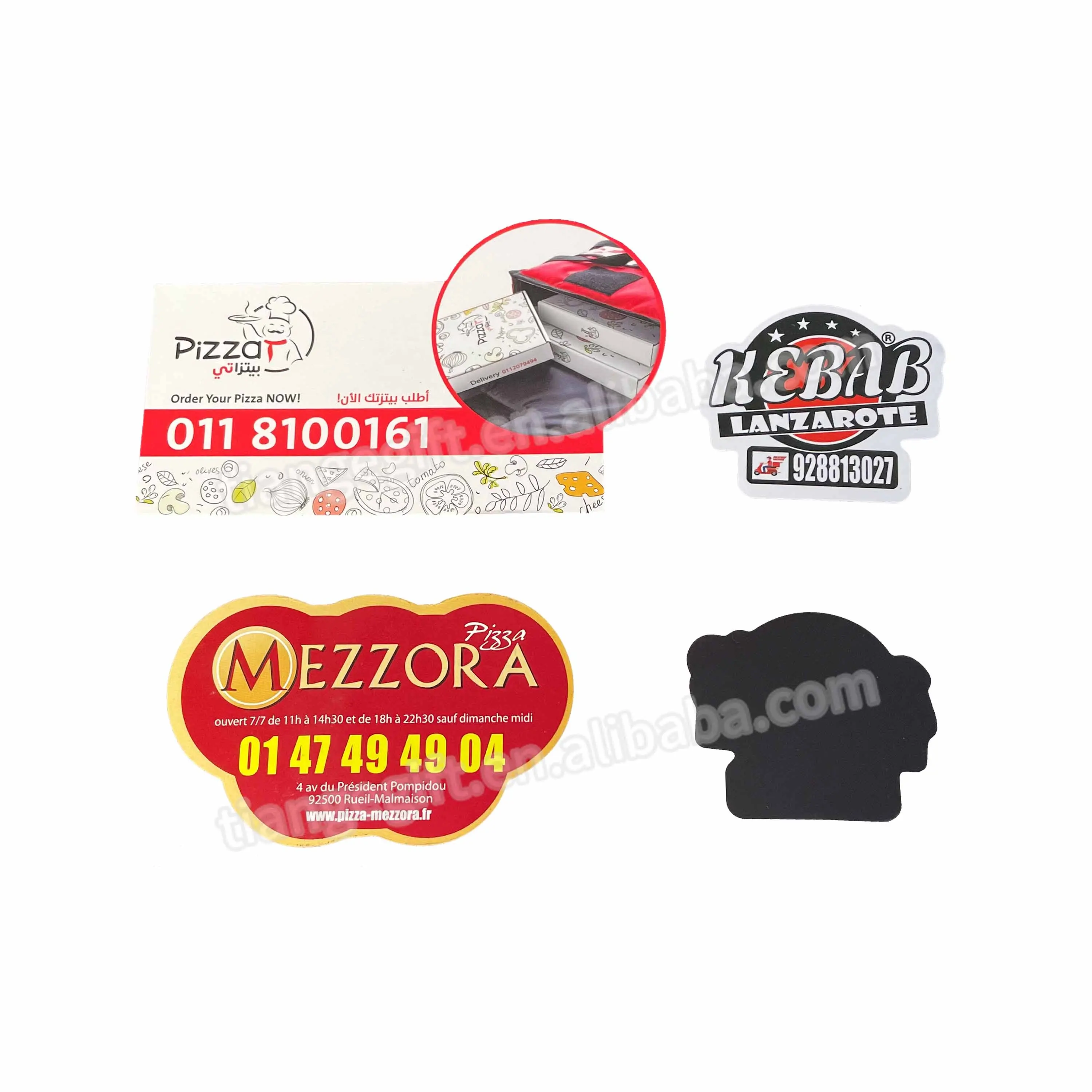 Custom Logo Afdrukken Pizza Shop Magnetische Magneten Voor Koelkast
