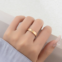 Zhongzhe nouvelle mode Couples bague glace ensemble bague en diamant acier inoxydable petit Design Simple hommes femmes bague cadeaux