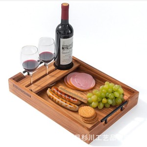 Bandeja de madera para delicatessen con asa, acabado pulido, para servir alimentos en el hogar, bares, fiestas y comidas - Product Image 3