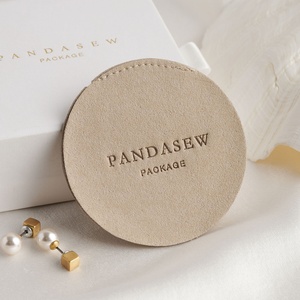 PandaSew Custom Logo Luxury Jewelry Pouch Packaging Microfiber <b>Envelope</b> Flap Round Package Bag - Product Image 2