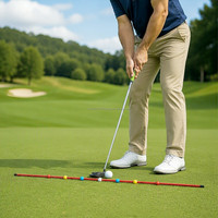SwingPerfect Golf Alignment Stick 7 Markers Alat Bantu Putt dan Swing Serbaguna 100cm Putih Pelatih Posisi Kaki Tengah Fiberglass