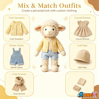 Fabricant de peluches personnalisées CE CPC ASTM, mouton mignon sur mesure avec porte-clés en peluche douce, figurines en peluche personnalisées