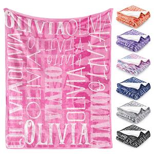 Manta de forro polar de microfibra personalizada, <span class=keywords><strong>envío</strong></span> directo, nombre de punto personalizado, regalo para bebé recién nacido para niños, técnica de sublimación - Product Image 2