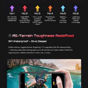 โทรศัพท์มือถือ Cubot Kingkong 11 รุ่นทนทาน รองรับ 5G กล้องมองกลางคืน ความละเอียดหลัก 108MP หน่วยความจำ 16+256GB ระบบปฏิบัติการ Android 15 สมาร์ทโฟน Cubot - Product Image 4