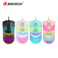 JERTECH XP12 Grosir Pabrik Logo OEM Mouse Komputer Berkabel LED Bernapas 1600dpi 2400dpi 3200dpi Mouse Gaming