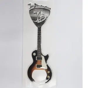 Abridor de cerveja com logotipo personalizado de resina epóxi 3D abóbada de cristal adesivos para guitarra