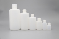 Bouteille ronde en PEHD pour réactifs de laboratoire, bouteille en plastique blanc ambré avec bouchon à vis, bouteille de stockage de produits chimiques, personnalisable OEM ODM
