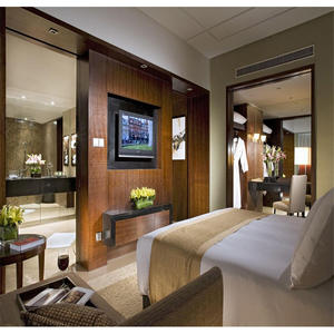 Juego de muebles de dormitorio de hotel de madera sólida y duradera moderna personalizada con garantía de 3-5 años para apartamentos - Product Image 5