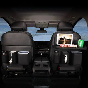 Sac suspendu multifonctionnel en cuir pour siège arrière de voiture Style minimaliste Table à manger Design Organisateur de rangement pour jouets Snacks - Product Image 1