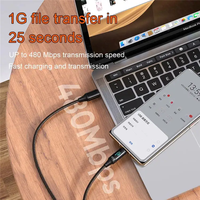 Kabel Data pengisi daya 100w kabel Tipe c ke Tipe c, kabel pengisian daya Cepat Pd panjang OEM dengan kabel tampilan Digital Led