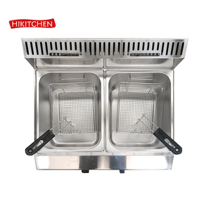<span class=keywords><strong>Friteuse</strong></span> commerciale à double réservoir d'huile de grande capacité avec coin rond pour remorque alimentaire - Product Image 2