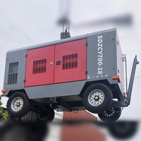 Compresseur d'air portable à vis, refroidi par air, lubrifié au diesel, 22 bars, 800 CFM, pour l'exploitation minière, avec moteur Cummins