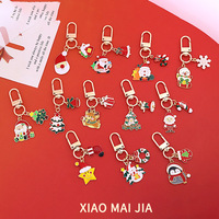 Porte-clés mousqueton solaire en alliage de zinc, motif dessin animé de Noël, avec logo personnalisé, design vintage, léger, mode et luxe