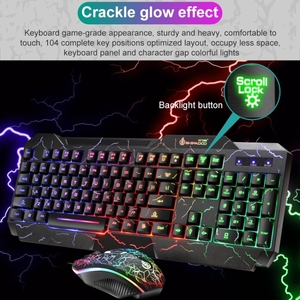 <span class=keywords><strong>Kit</strong></span> <span class=keywords><strong>clavier</strong></span> et <span class=keywords><strong>souris</strong></span> de jeu filaire SHIPADOO D620 104 touches avec rétroéclairage RGB coloré pour ordinateur portable, PC - Product Image 5