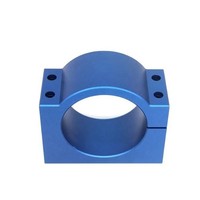 Support de fixation en aluminium anodisé bleu usiné CNC sur mesure, type fendu, pour broche de moteur avec 4 trous filetés de montage
