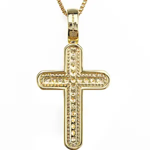 Jasen-colgante de cruz de Jesús para hombre de calle, joyería de plata 925 con piedras de circonio, estilo Hip hop