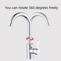 Chine Usine Professionnel Zinc Pivotant Cuisine Robinet Chrome Pont Monté Cuisine Robinet Rotation Eau Froide Chaude Mélangeur Évier Robinets