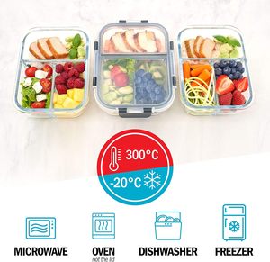 Ensemble de boîtes à lunch 3 pièces de haute qualité couvercle en plastique micro-ondes préparation de repas stockage en plastique unique pour un usage domestique adapté - Product Image 5