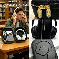 Étui de rangement portable pour casque supra-auriculaire en EVA rigide, étanche avec fermeture éclair, pochette de protection pour casque de voyage, OEM disponible