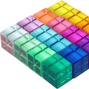 YAGELI Prix de gros usine Blocs de construction en acrylique Lucite colorés personnalisés Logo personnalisé imprimé en sérigraphie pour usage domestique et bureautique MOQ - Product Image 2