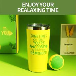 Ensemble de bain et masque pour les yeux avec paille, grande tasse, série jaune citron, promotionnel spécial, pour la saison des diplômes et idées de cadeaux commémoratifs d'entreprise - Product Image 6