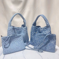 Nouveau Sac Fourre-tout en Néoprène 2026, Design Tendance, Bandoulière Chaîne de Haute Qualité, Sac en Jean Tissé Tie-Dye avec Fermeture Éclair pour Femme