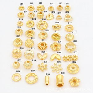 18k gold color-preserving spacer <b>beads</b>, round flower-shaped beaded <b>bracelet</b>, spacer pieces, DIY <b>bracelet</b>, necklace, jewelry - Product Image 1