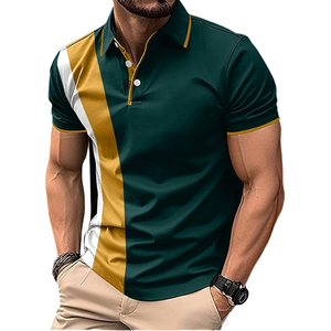 Chemise décontractée pour homme à manches courtes avec logo personnalisé ODM, 100% coton, tissu tricoté de haute qualité 220g, motif uni, boutonnée et brodée - Product Image 1