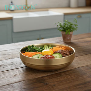 ชามใส่อาหารเกาหลีทรงกลม สแตนเลส 304 สำหรับข้าวและกิมจิ สีทอง หลายขนาด เหมาะสำหรับงานเลี้ยง - Product Image 5