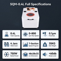 SQM-0.4L Labor-Pulverfeinmahlmaschine Kleine Planetenmühle mit Achatbehältern und Kugeln für Feinpartikel