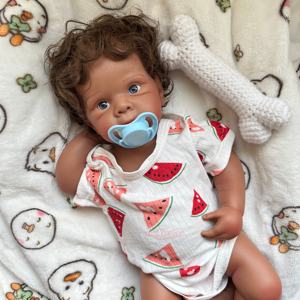 Muñecas <span class=keywords><strong>Reborn</strong></span> de Silicona Realistas para Niñas <span class=keywords><strong>con</strong></span> Textura de Venas, Cabello Rizado/Lacio, Muñecas Recién Nacidas Anatómicamente Correctas - Product Image 5