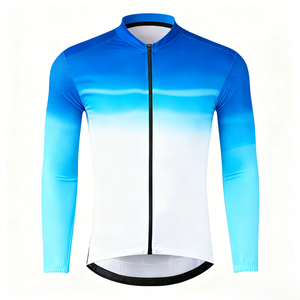 Venta Directa de Jersey de Ciclismo Transpirable con Logotipo Personalizado, Impresión por Sublimación, Degradado, Manga Larga, para Eventos de Equipo y Carreras de Carretera - Product Image 5