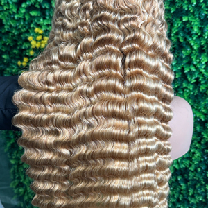 # Perruque frontale en dentelle suisse HD transparente, cheveux humains vierges brésiliens Remy bruts, blonds, 27 Deep Wave, 26 pouces, 13x4 13x6 - Product Image 3