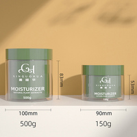 Pot cosmétique de luxe personnalisé vert double couche 500 ml pour crème, beurre corporel et gommage avec couvercle, impression soyeuse, emballage cosmétique