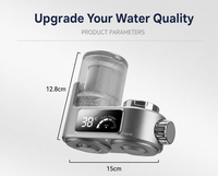 Purificateur d'eau intelligent pour robinet avec filtre à charbon actif UV, affichage numérique, débit manuel de 2 L/min pour la maison, la salle de bain et la cuisine