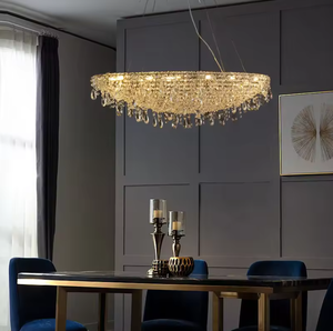 Zeal Lighting sala de estar moderna de lujo gota de lluvia araña de cristal luz de techo para la venta - Product Image 4