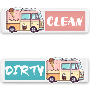 Ice Cream Dishwasher Magnetic Sticker Clean Dirty Indicator Sliding Label For Dishwasher Parts - Product Image 5