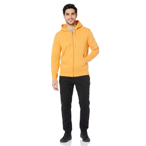 Sudadera con capucha y cremallera para hombre, de algodón 100% grueso, personalizada, de invierno, extragrande, con características de secado rápido y transpirable - Product Image 1