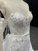 Robe de mariée sirène grande taille illusion épaules dénudées, décolleté cœur, avec appliques en dentelle ivoire, pour les acheteurs de boutiques de mariage, sur mesure