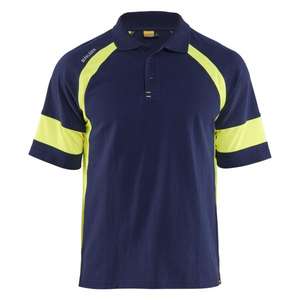 BLAKLADER-Polo des années 352810508933 avec Hi-vis Bleu marine/Hi-vis jaune-EAN 7330509908181 HI-VIS WORKWEAR - Product Image 1