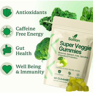 Suplemento Dietético en Gomitas con Mezcla de Extractos de Super Greens Orgánicos de Marca Privada OEM Solilan con Fibra Antioxidante y Probióticos en Venta - Product Image 2