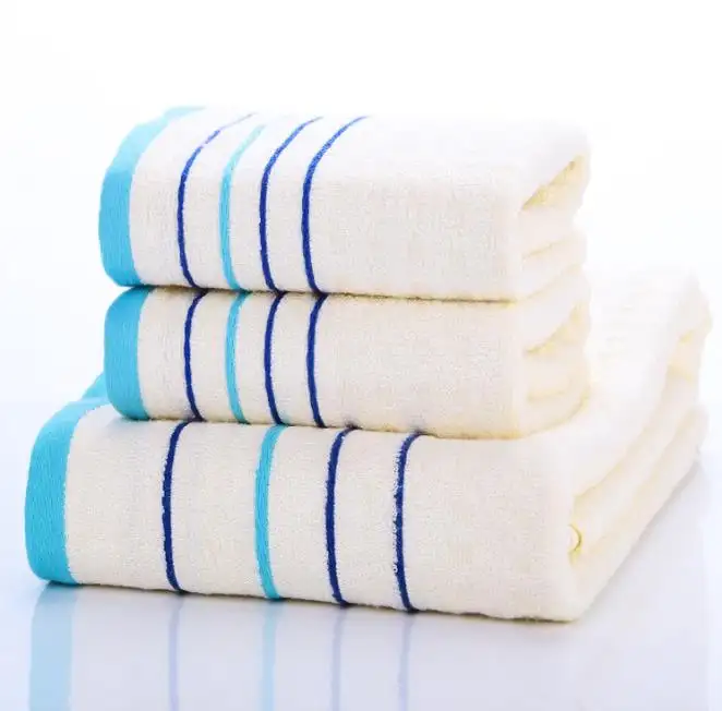 बांस तौलिया सेट शहरी अवशोषक धारीदार बांस तौलिये की ताज़ा लहर
