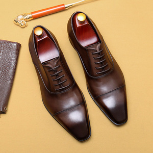 Leather <b>shoes</b> men's business formal British casual versatile low-top retro style colored Oxford <b>shoes</b> - Product Image 4