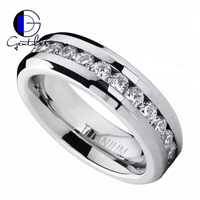 Bague de mariage personnalisée pour femme en titane Gentdes Jewelry, design géométrique tendance avec incrustation de zircon taille princesse, plaqué or
